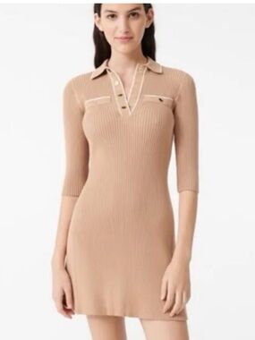 Maje Relly Short Rib Knit Dress polo small 36